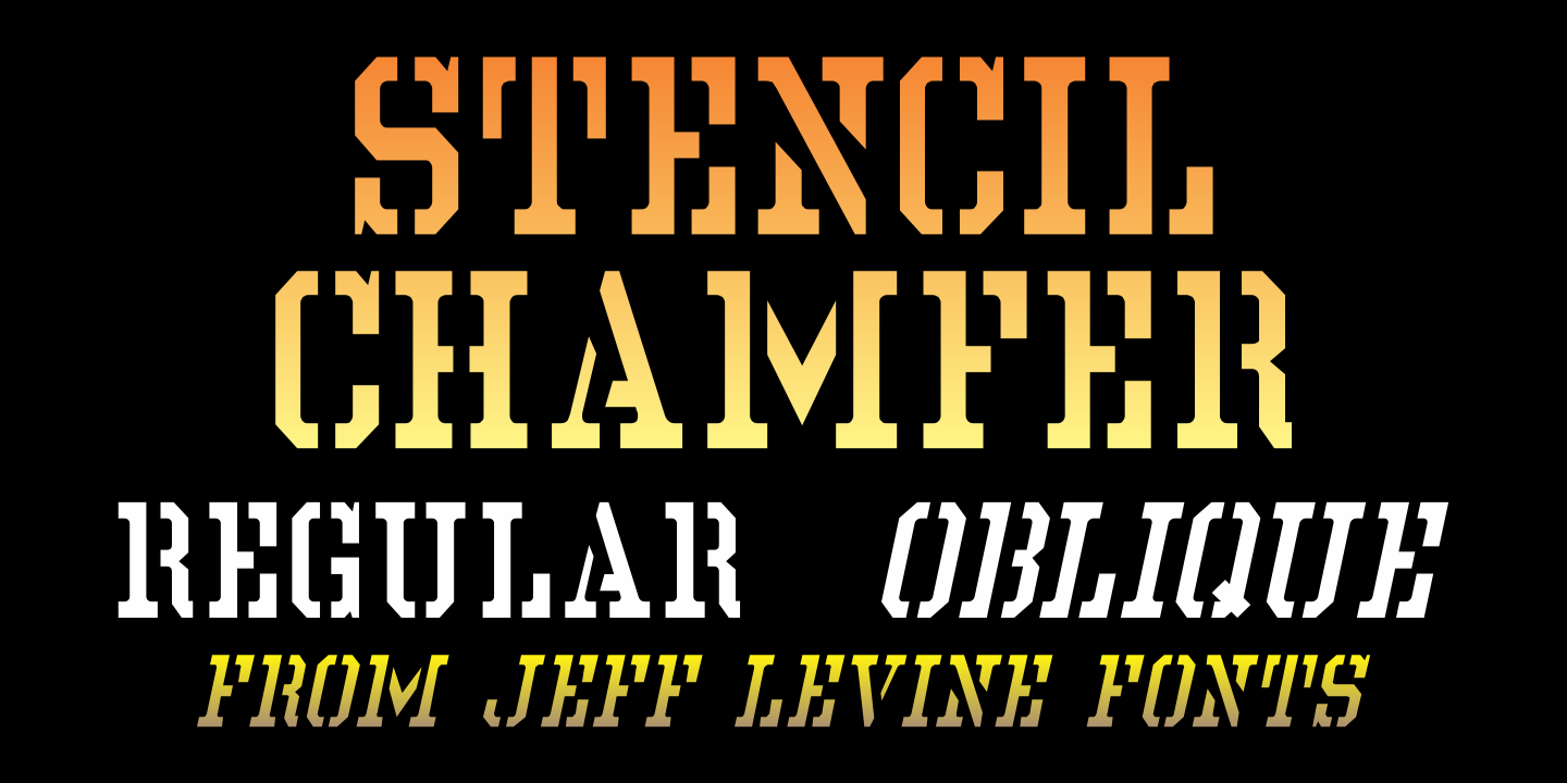 Stencil Chamfer JNL Font